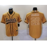 Men's New Orleans Saints #22 Rashid Shaheed Gold Cool Base Stitched Baseball Jersey