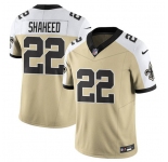 Men's New Orleans Saints #22 Rashid Shaheed Gold White Alternate 2025 F.U.S.E. Vapor Limited Football Stitched Jersey
