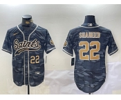 Men's New Orleans Saints #22 Rashid Shaheed Grey Camo With Patch Cool Base Stitched Baseball Jerseys
