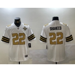Men's New Orleans Saints #22 Rashid Shaheed Limited White With Team Patch Vapor Stitched Jersey