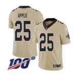 Men's New Orleans Saints #25 Eli Apple Limited Gold Inverted Legend 100th Season Football Jersey