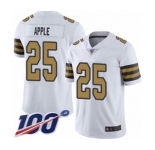 Men's New Orleans Saints #25 Eli Apple Limited White Rush Vapor Untouchable 100th Season Football Jersey