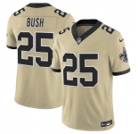 Men's New Orleans Saints #25 Reggie Bush Gold 2025 F.U.S.E. Alternate Vapor Limited Football Stitched Jersey