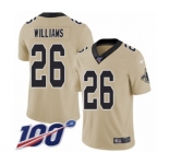 Men's New Orleans Saints #26 P.J. Williams Limited Gold Inverted Legend 100th Season Football Jersey