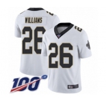 Men's New Orleans Saints #26 P.J. Williams White Vapor Untouchable Limited Player 100th Season Football Jersey
