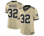 Men's New Orleans Saints #32 Tyrann Mathieu Gold 2025 F.U.S.E. Alternate Vapor Limited Football Stitched Jersey