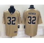 Men's New Orleans Saints #32 Tyrann Mathieu Gold Inverted Legend Stitched Jersey