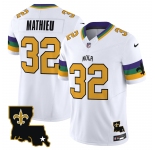 Men's New Orleans Saints #32 Tyrann Mathieu White 2024 F.U.S.E. Vapor Limited Stitched Jersey