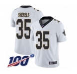 Men's New Orleans Saints #35 Marcus Sherels White Vapor Untouchable Limited Player 100th Season Football Jersey