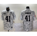 Men's New Orleans Saints #41 Alvin Kamara Arctic Camo 2024 FUSE Salute to Service Limited Stitched Jersey
