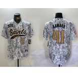 Men's New Orleans Saints #41 Alvin Kamara Arctic Camo 2024 Salute to Service Stitched Baseball Jerseys