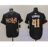 Men's New Orleans Saints #41 Alvin Kamara Black Cool Base Stitched Baseball Jersey