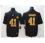 Men's New Orleans Saints #41 Alvin Kamara Black Nike Leopard Print Limited Jersey