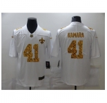 Men's New Orleans Saints #41 Alvin Kamara White Nike Leopard Print Limited Jersey
