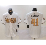 Men's New Orleans Saints #41 Alvin Kamara White Nola Baseball Jersey