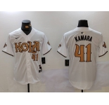 Men's New Orleans Saints #41 Alvin Kamara White Nola Baseball Jerseys