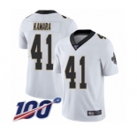 Men's New Orleans Saints #41 Alvin Kamara White Vapor Untouchable Limited Player 100th Season Football Jersey