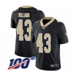 Men's New Orleans Saints #43 Marcus Williams Black Team Color Vapor Untouchable Limited Player 100th Season Football Jersey