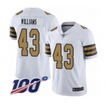 Men's New Orleans Saints #43 Marcus Williams Limited White Rush Vapor Untouchable 100th Season Football Jersey