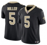 Men's New Orleans Saints #5 Kendre Miller Black 2025 F.U.S.E Vapor Limited Football Stitched Jersey