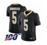 Men's New Orleans Saints #5 Teddy Bridgewater Black Team Color Vapor Untouchable Limited Player 100th Season Football Jersey