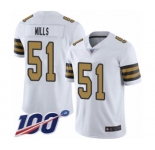Men's New Orleans Saints #51 Sam Mills Limited White Rush Vapor Untouchable 100th Season Football Jersey