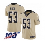 Men's New Orleans Saints #53 A.J. Klein Limited Gold Inverted Legend 100th Season Football Jersey