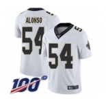Men's New Orleans Saints #54 Kiko Alonso White Vapor Untouchable Limited Player 100th Season Football Jersey