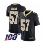 Men's New Orleans Saints #57 Rickey Jackson Black Team Color Vapor Untouchable Limited Player 100th Season Football Jersey