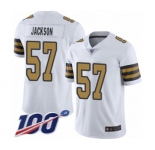 Men's New Orleans Saints #57 Rickey Jackson Limited White Rush Vapor Untouchable 100th Season Football Jersey