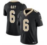 Men's New Orleans Saints #6 Willie Gay Black Vapor Limited Football Stitched Jersey