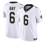 Men's New Orleans Saints #6 Willie Gay White 2023 F.U.S.E. Vapor Limited Football Stitched Jersey