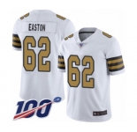 Men's New Orleans Saints #62 Nick Easton Limited White Rush Vapor Untouchable 100th Season Football Jersey