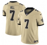 Men's New Orleans Saints #7 Taysom Hill Gold 2025 F.U.S.E. Alternate Vapor Limited Football Stitched Jersey