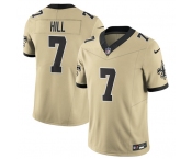 Men's New Orleans Saints #7 Taysom Hill Gold 2025 F.U.S.E. Alternate Vapor Limited Football Stitched Jersey