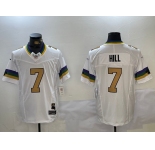 Men's New Orleans Saints #7 Taysom Hill White 2024 FUSE Vapor Limited Stitched Jersey