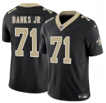 Men's New Orleans Saints #71 Kelvin Banks Jr Black 2025 Draft F.U.S.E. Vapor Limited Football Stitched Jersey