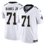 Men's New Orleans Saints #71 Kelvin Banks Jr White 2025 Draft F.U.S.E. Vapor Limited Football Stitched Jersey