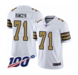 Men's New Orleans Saints #71 Ryan Ramczyk Limited White Rush Vapor Untouchable 100th Season Football Jersey