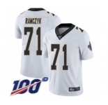 Men's New Orleans Saints #71 Ryan Ramczyk White Vapor Untouchable Limited Player 100th Season Football Jersey