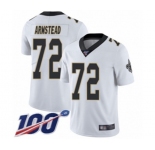 Men's New Orleans Saints #72 Terron Armstead White Vapor Untouchable Limited Player 100th Season Football Jersey