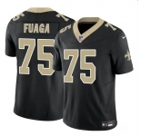 Men's New Orleans Saints #75 Taliese Fuaga Black 2024 Draft F.U.S.E. Vapor Limited Football Stitched Jersey