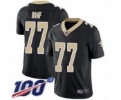 Men's New Orleans Saints #77 Willie Roaf Black Team Color Vapor Untouchable Limited Player 100th Season Football Jersey