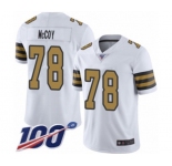 Men's New Orleans Saints #78 Erik McCoy Limited White Rush Vapor Untouchable 100th Season Football Jersey