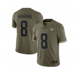 Men's New Orleans Saints #8 Archie Manning 2022 Olive Salute To Service Limited Stitched Jersey