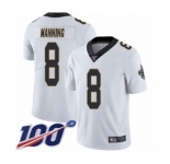 Men's New Orleans Saints #8 Archie Manning White Vapor Untouchable Limited Player 100th Season Football Jersey