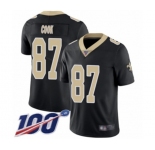 Men's New Orleans Saints #87 Jared Cook Black Team Color Vapor Untouchable Limited Player 100th Season Football Jersey