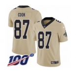 Men's New Orleans Saints #87 Jared Cook Limited Gold Inverted Legend 100th Season Football Jersey