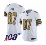 Men's New Orleans Saints #87 Jared Cook Limited White Rush Vapor Untouchable 100th Season Football Jersey