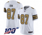 Men's New Orleans Saints #87 Jared Cook Limited White Rush Vapor Untouchable 100th Season Football Jersey